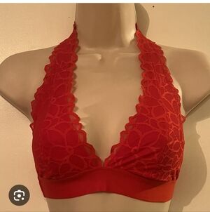 Victoria's Secret PINK Red Lace Halter Bra